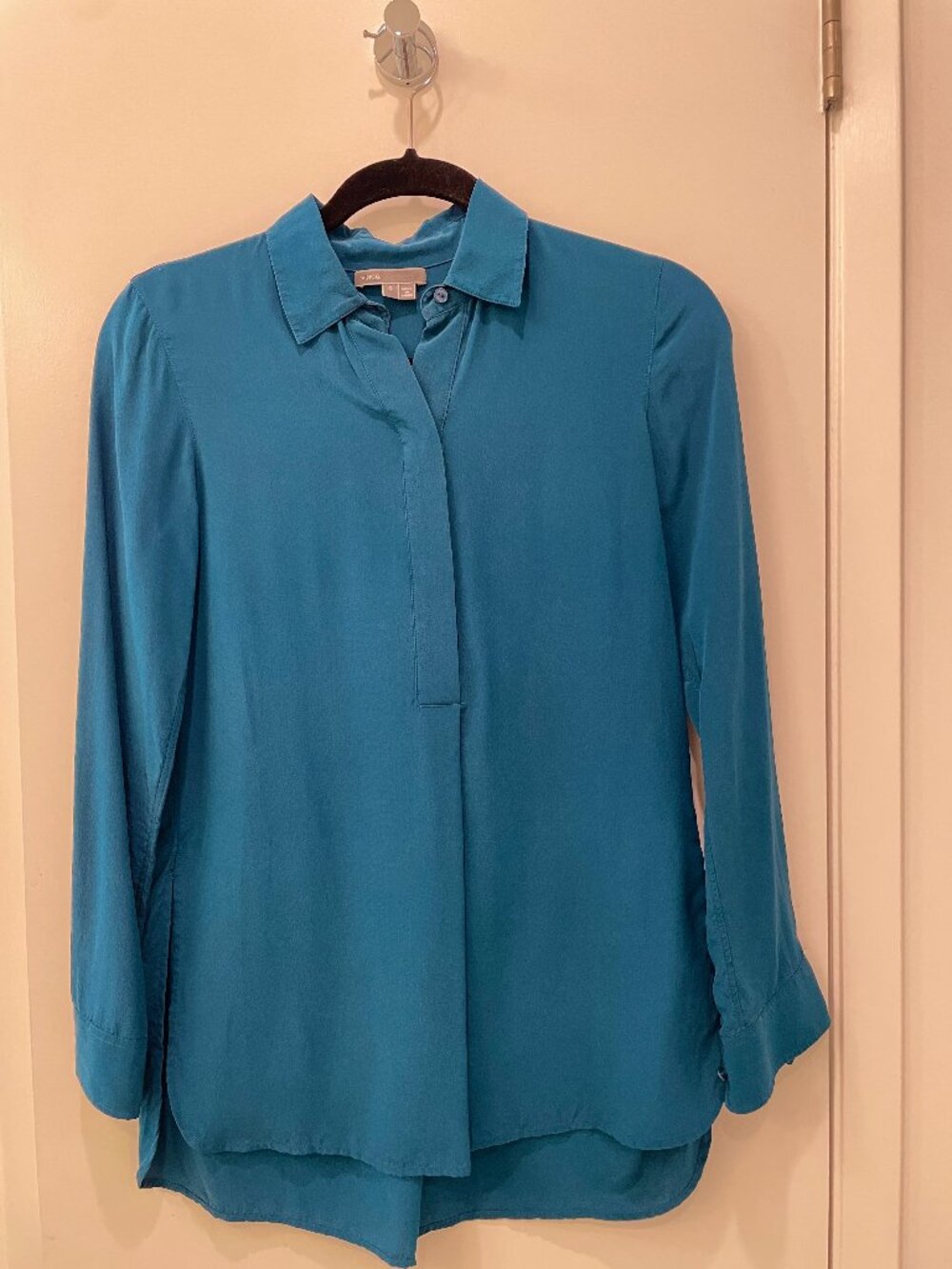 Vince Silk Long Sleeve Blouse
